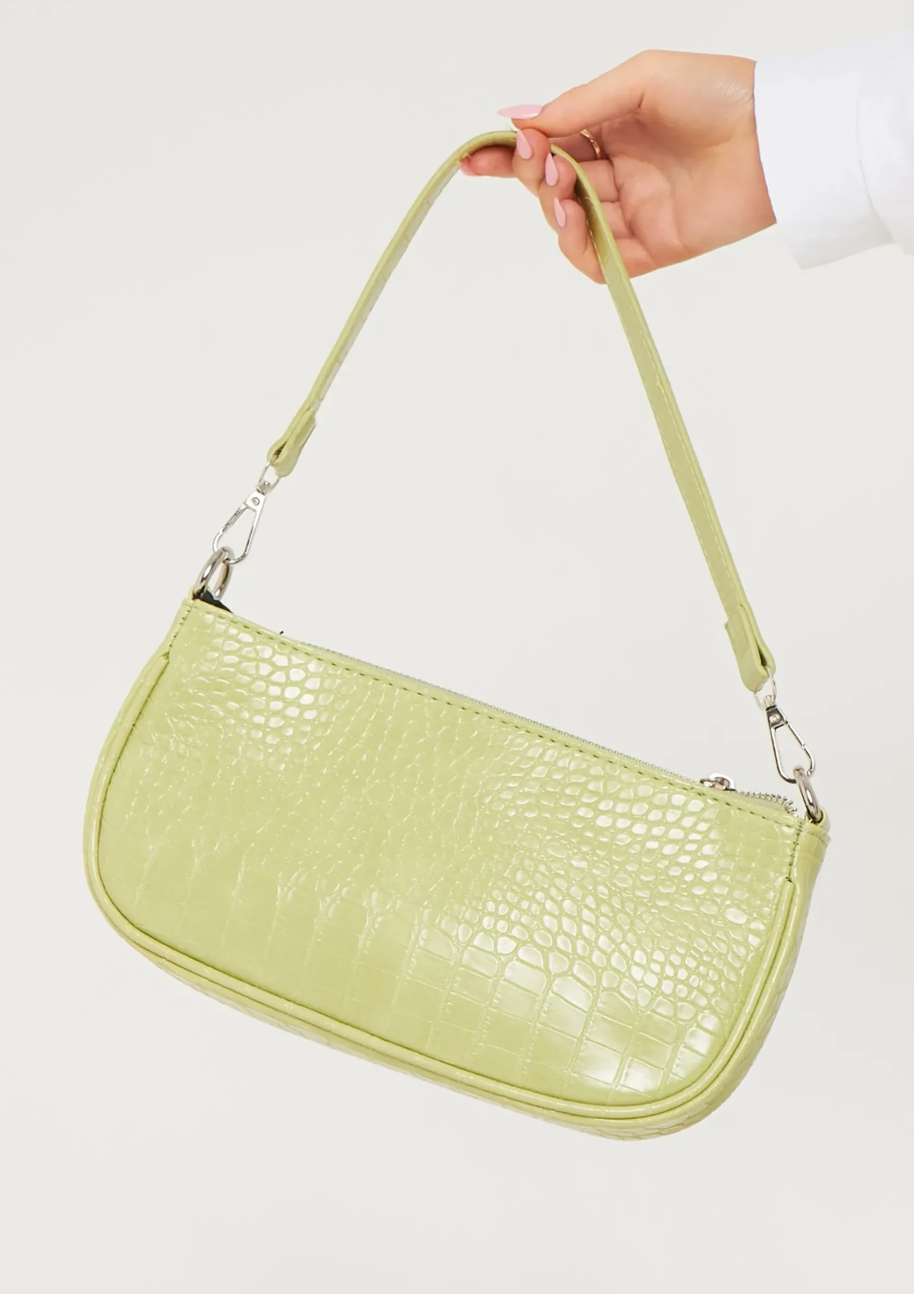 Sale Roma Lime Croc Print Shoulder Bag Women Bags & Purses