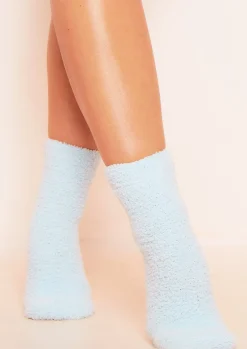 Fashion Romy Blue Fluffy Socks Women Socks & Tights