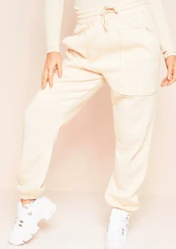 Cheap Romy Cream Pocket Front Oversized Joggers Women Loungewear