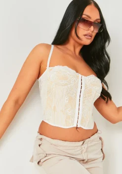 Roxanne White Lace Corset Top^Missy Empire Clearance