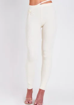 Best Sale Sabella Ivory Tie Waist Leggings Women Leggings