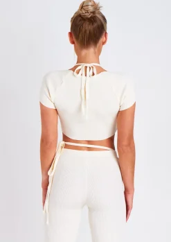 Best Sale Sabella Ivory Tie Waist Leggings Women Leggings