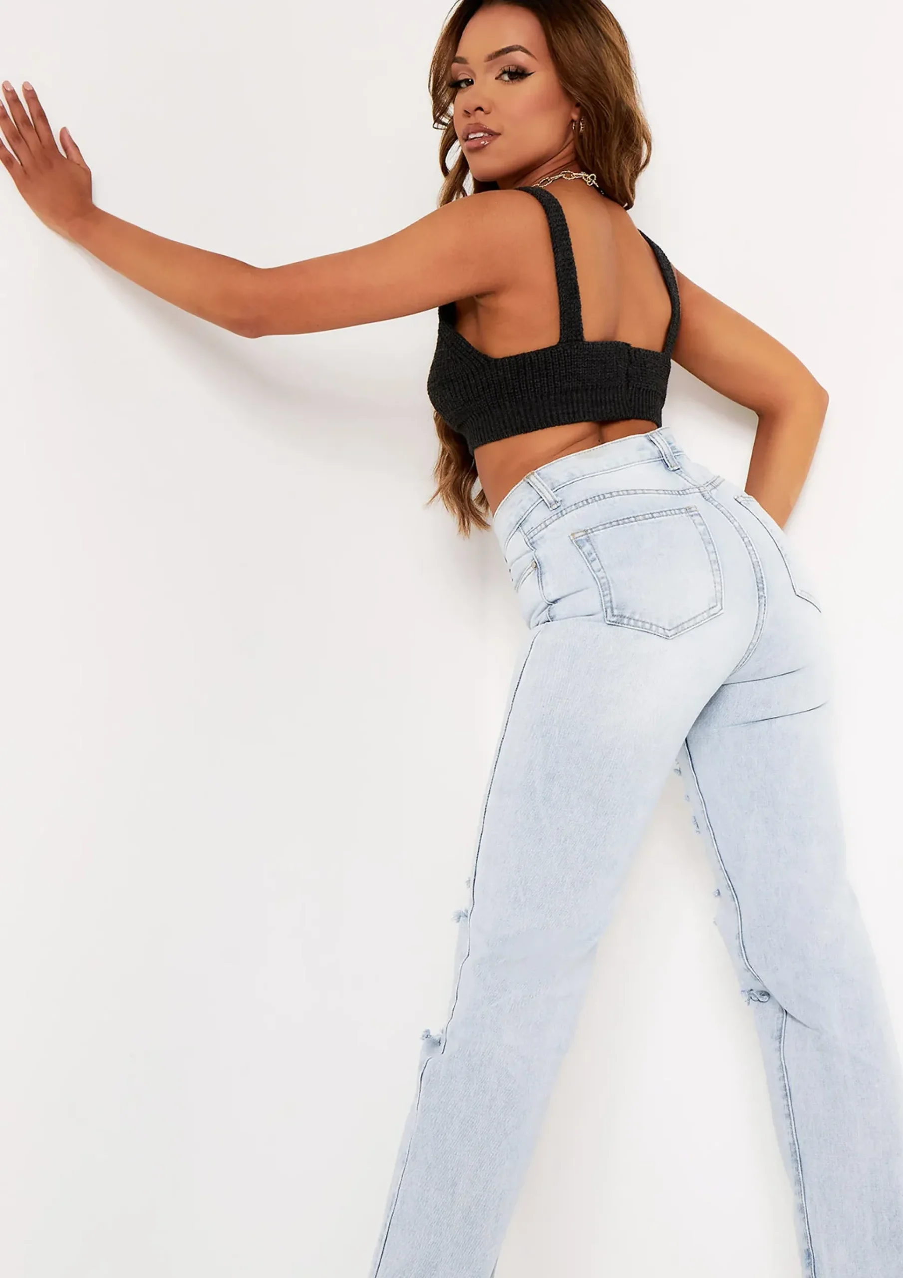 Sadie Charcoal Knitted Bralet^Missy Empire Shop