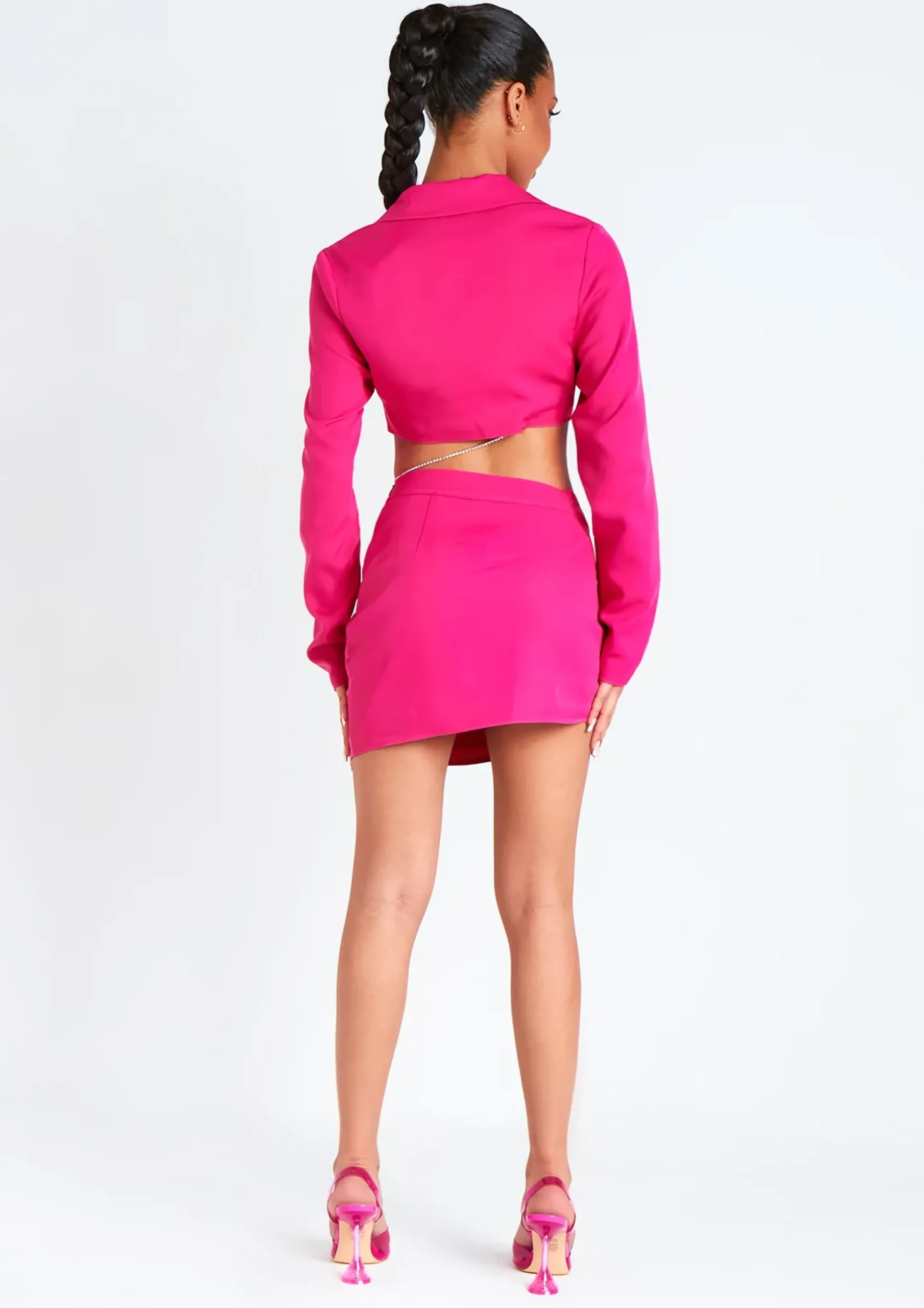 Sadie Pink Mini Skirt With Split Co-Ord^Missy Empire Best