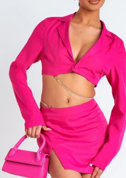 Sadie Pink Mini Skirt With Split Co-Ord^Missy Empire Best