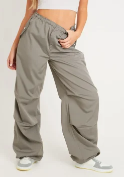Sale Samantha Charcoal Parachute Cargo Pants Women Trousers
