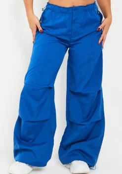 Outlet Samantha Cobalt Blue Parachute Cargo Pants Women Trousers