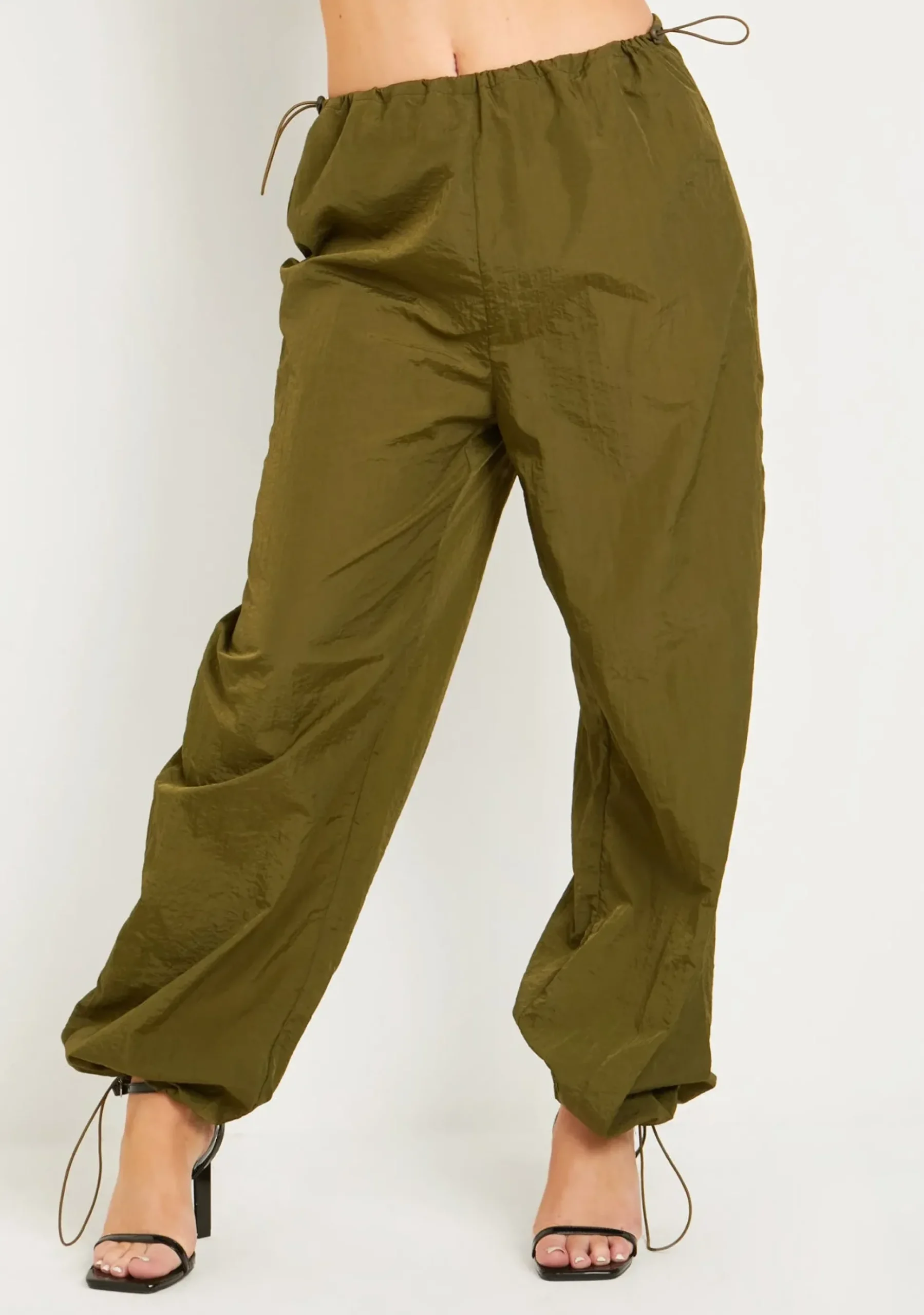 Sale Sara Khaki Ruched Cargo Trousers With Toggle Women Trousers