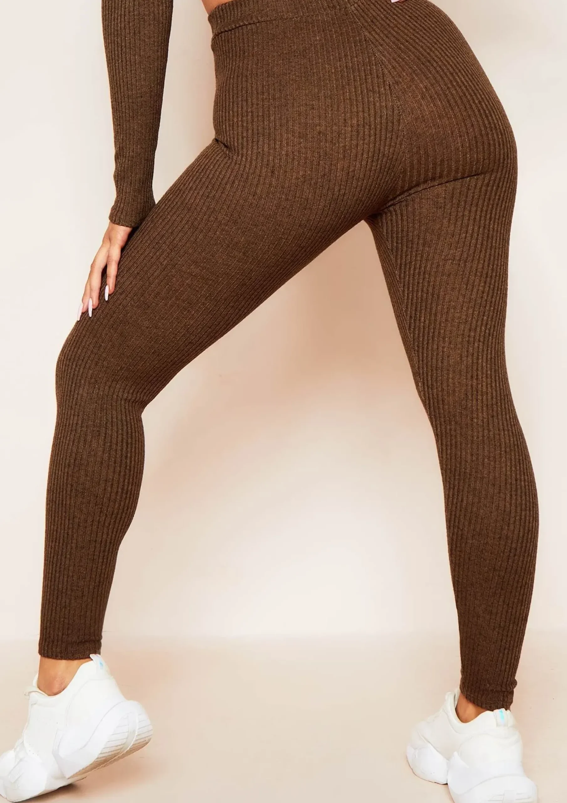 Fashion Sarah Chocolate Brushed Ribbed Legging Women Loungewear