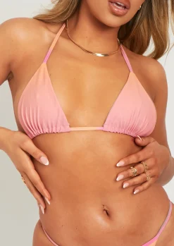 Saskia Pink Ombre Triangle Bikini Top^Missy Empire Hot