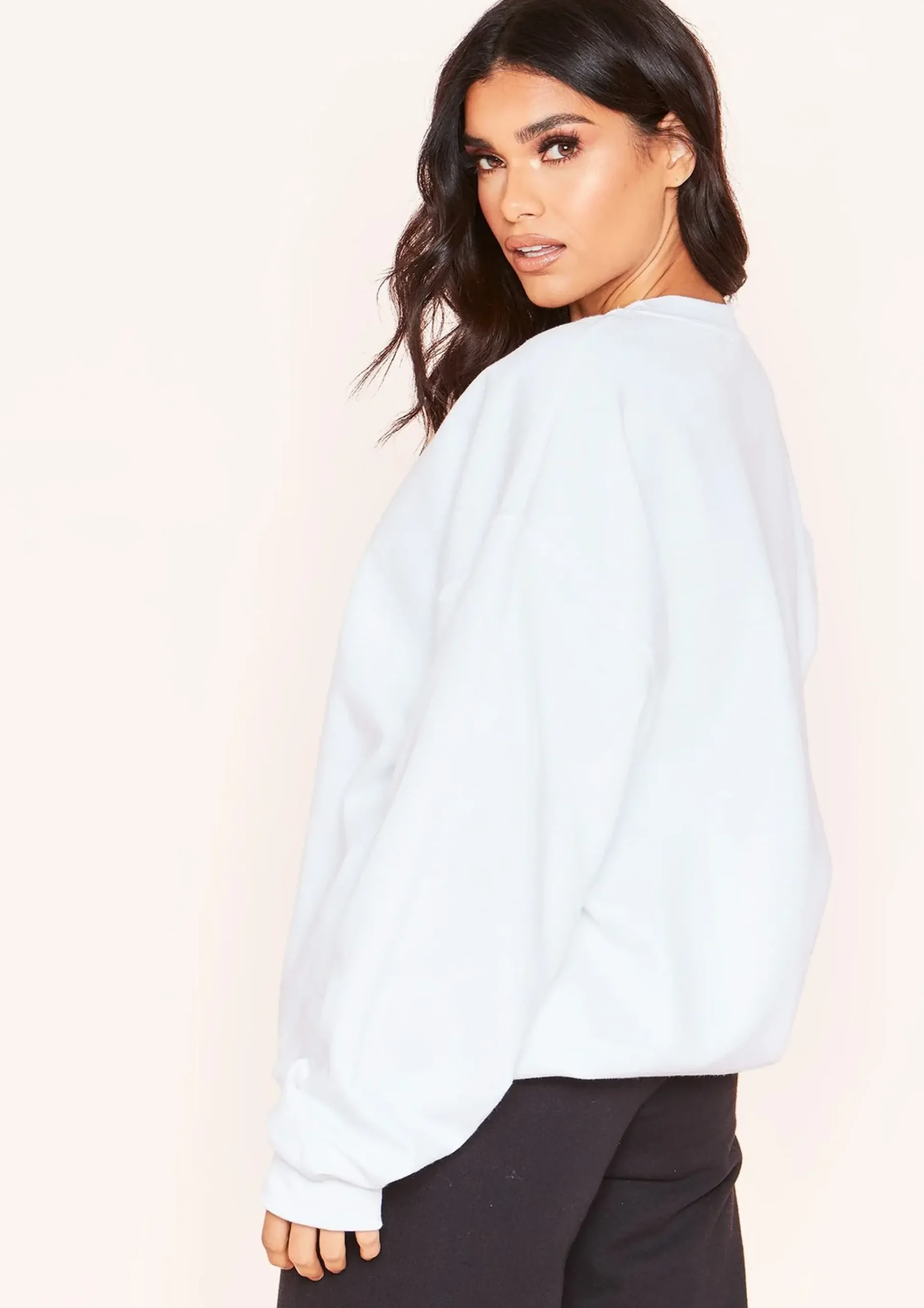 Scarlet White Mood Slogan Oversized Sweatshirt^Missy Empire Best Sale