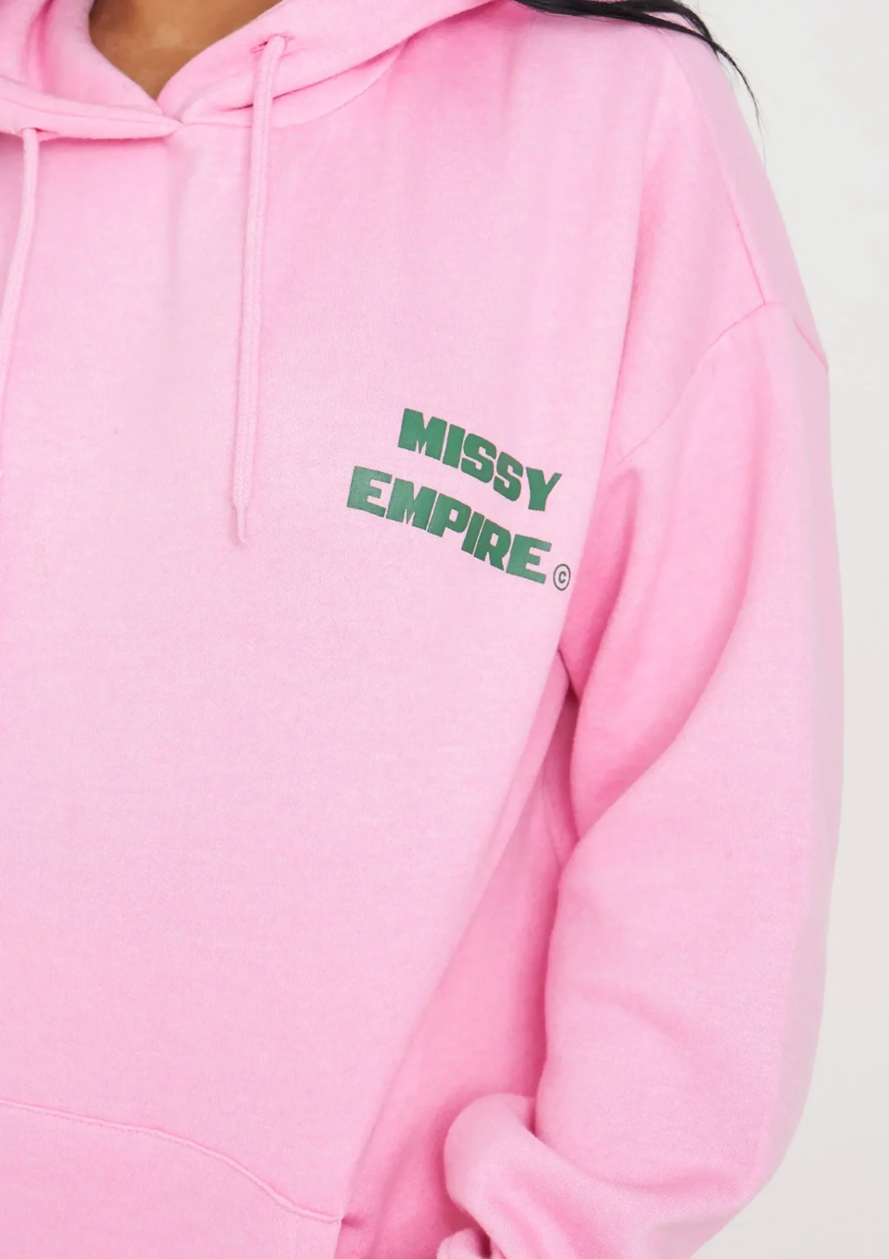 Cheap Serena Baby Pink Printed Oversized Hoodie Women Tracksuits