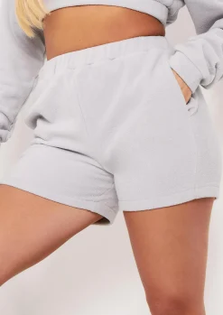 Sale Shania Grey Fleece Shorts Women Shorts