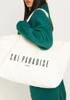 Shop Shyla Cream Ski Paradise Tote Bag Women Bags & Purses