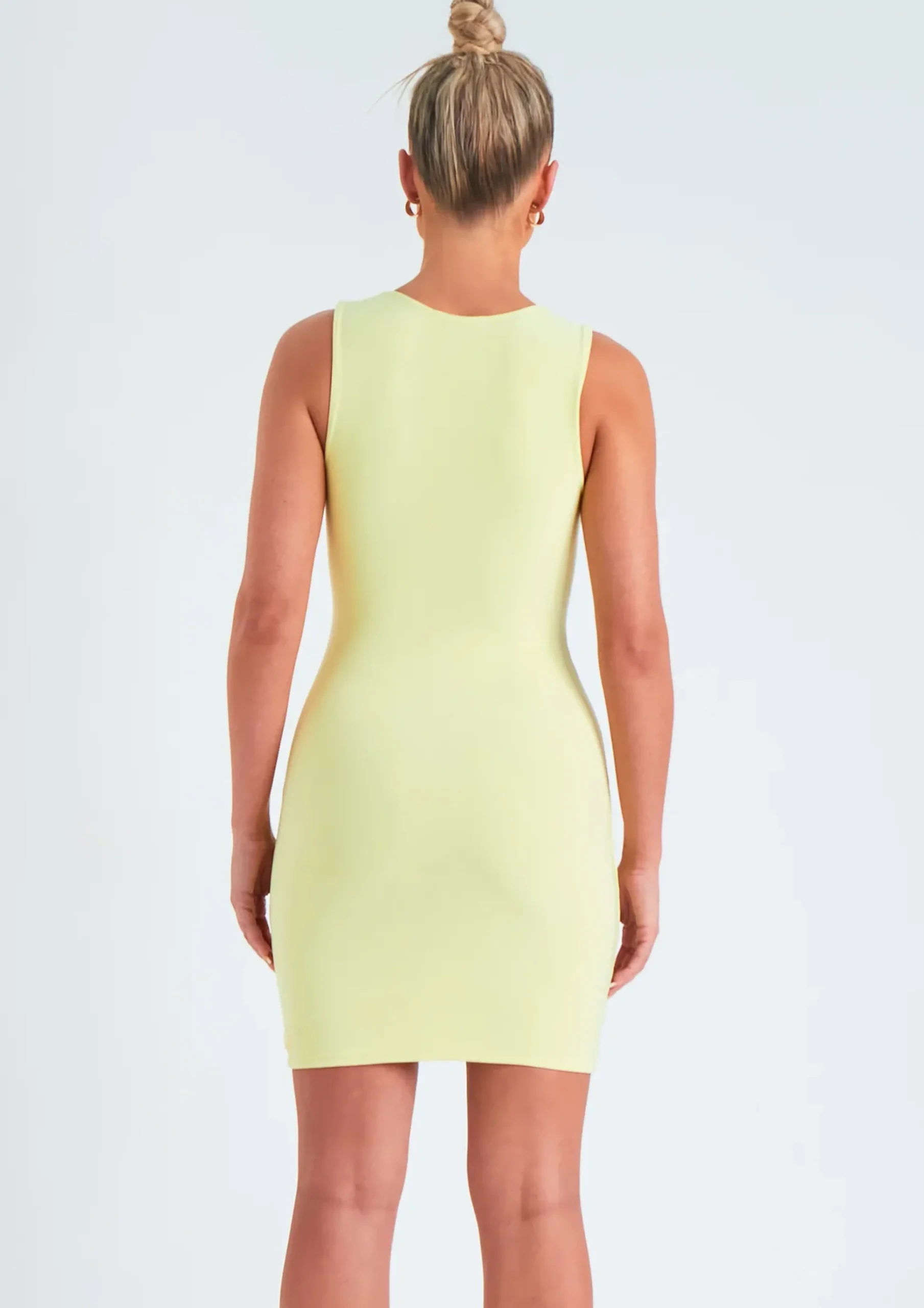 Best Sophia Lemon Sleeveless Racer Mini Dress Women Dresses