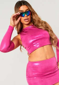 Stephanie Pink Metallic Micro Mini Skirt^Missy Empire Sale
