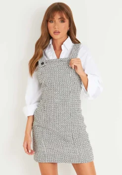 Store Sylvia Black Tweed Tailored Mini Dress Women Dresses