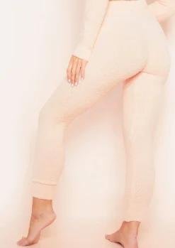 Cheap Tania Pink Teddy Borg Drawstring Leggings Women Loungewear