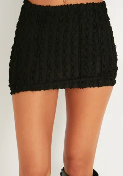 Tasha Black Textured Micro Mini Skirt^Missy Empire Sale