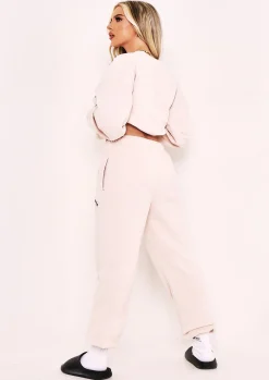 Tatiana Cream Missy Sports Club Casual Joggers^Missy Empire Fashion