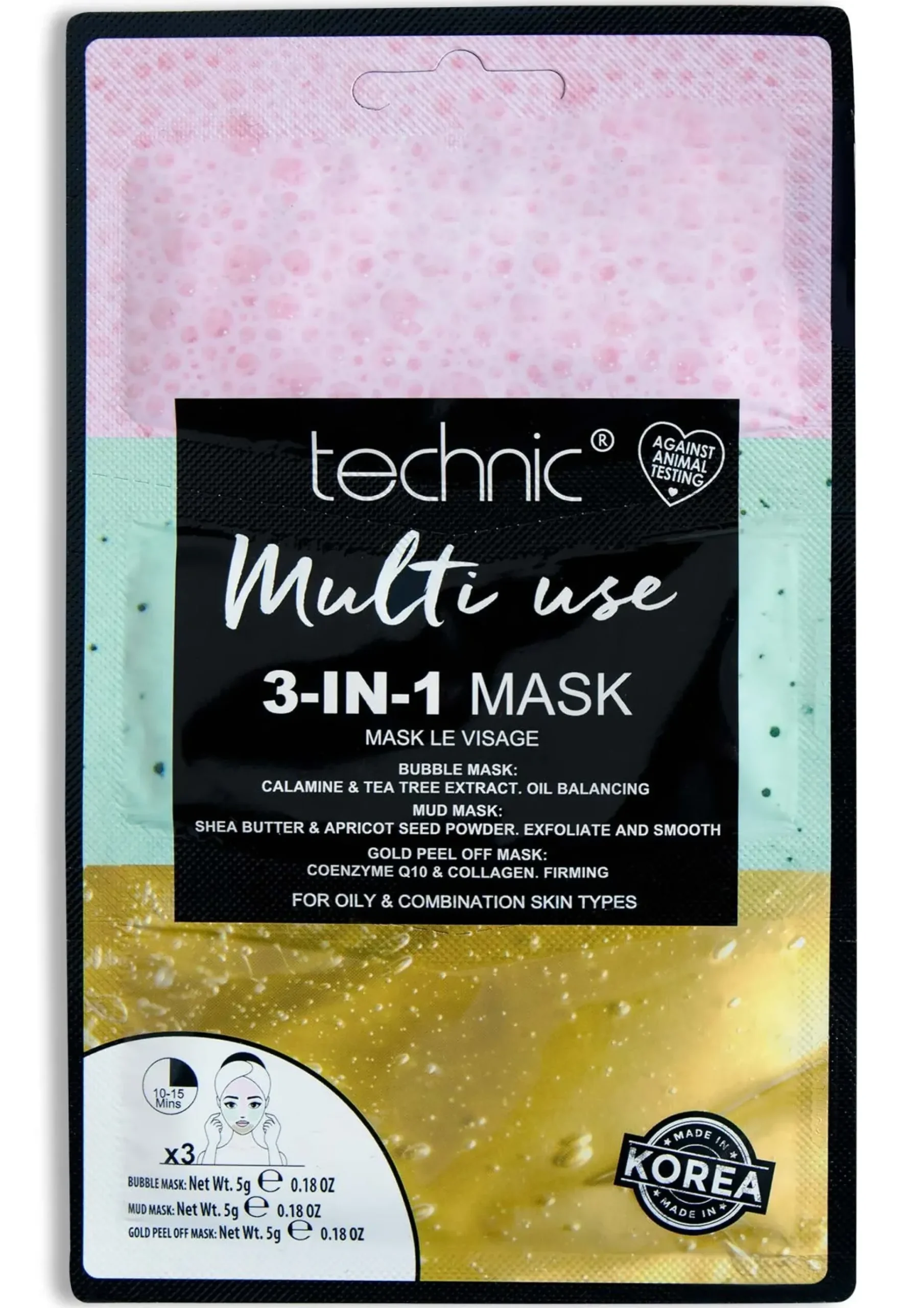 Discount Technic 3-In-1 Multi-Use Bubble Face Mask Women Beauty