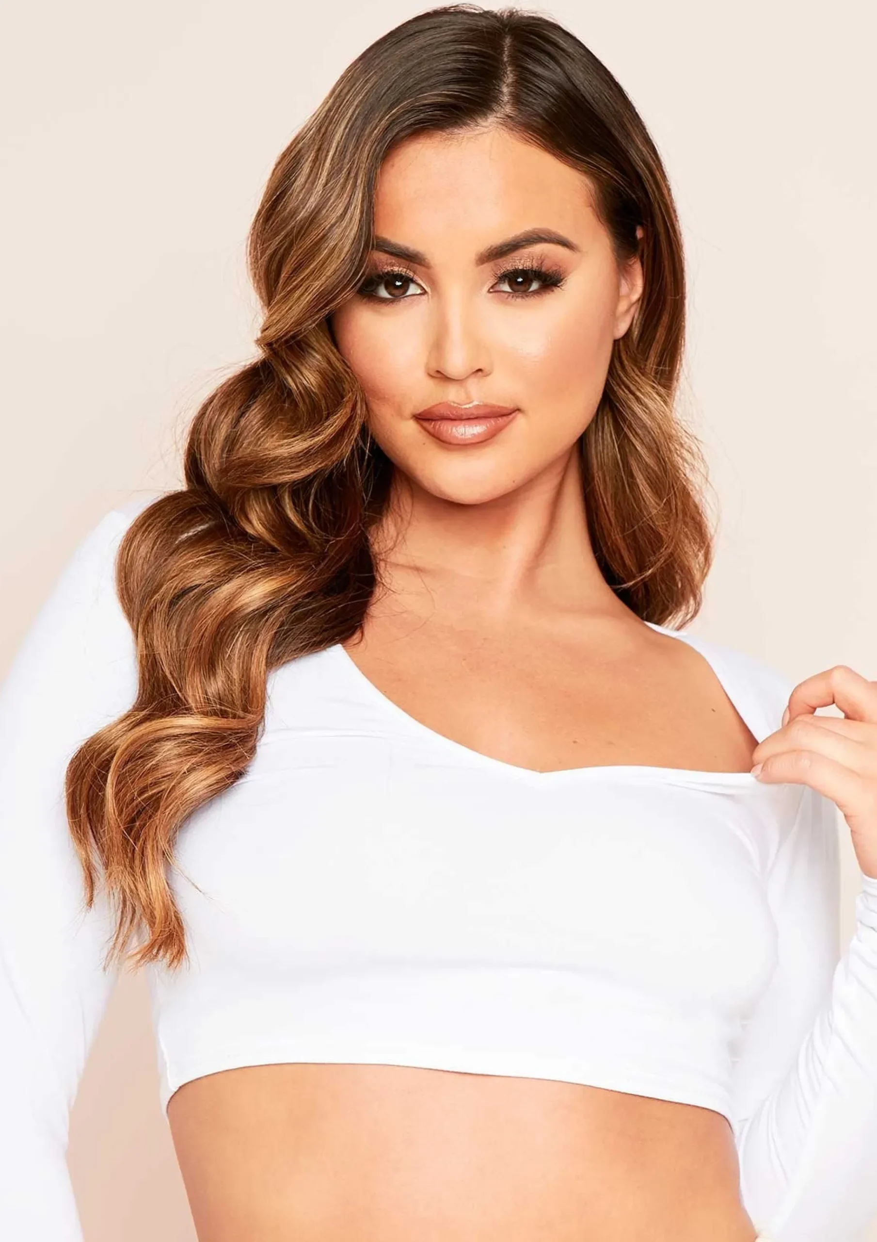 Sale Tilda White Basic Jersey V Plunge Crop Top Women Basics