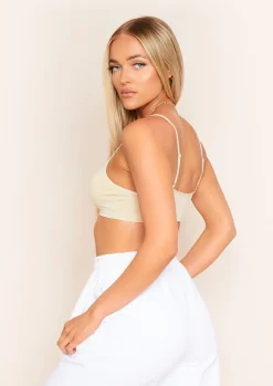 Tynice Beige Basic Padded Smooth Strappy Bralet^Missy Empire Best Sale