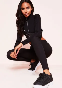 Sale Vanessa Black Ribbed Leggings Women Loungewear