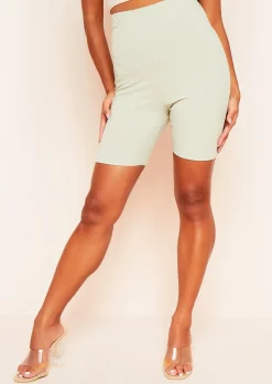 Clearance Violet Sage Ribbed Cycle Shorts Women Shorts