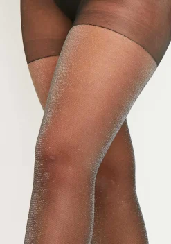 Cheap Whitney Black Lurex Shimmer Tights Women Socks & Tights