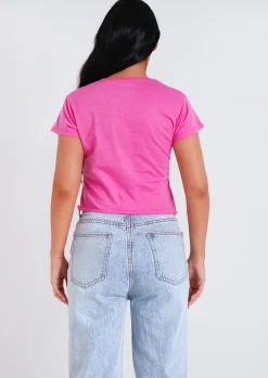 Xena Pink Sweet Like Cherry Graphic Crop Top^Missy Empire Best Sale