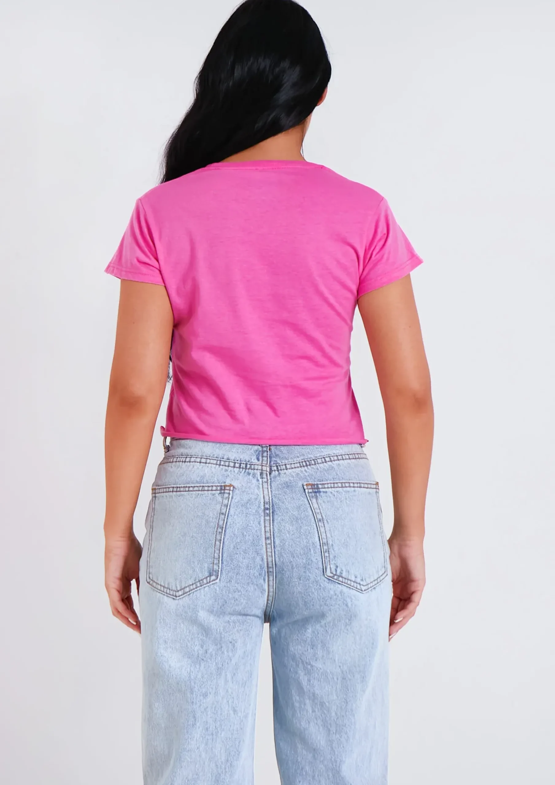 Xena Pink Sweet Like Cherry Graphic Crop Top^Missy Empire Best Sale