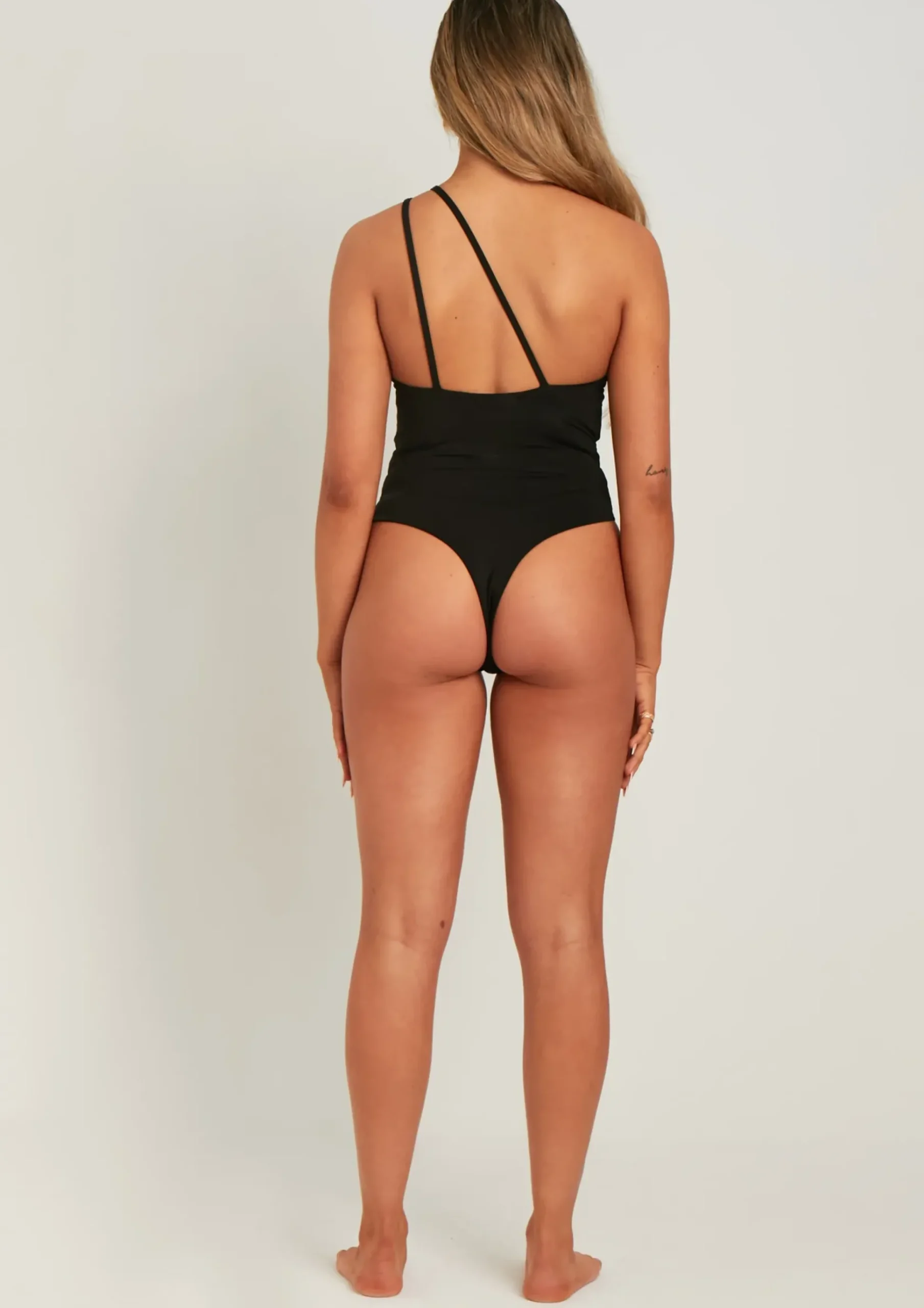 Zaralina Black Cut Out Ring Detail One Shoulder Swimsuit^Missy Empire Shop