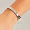 Fashion Zayna Silver Engraved Diamante Stud Bangle Bracelet Women Bracelets