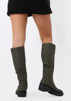 Discount Zeke Khaki Wellie Boots Women Boots