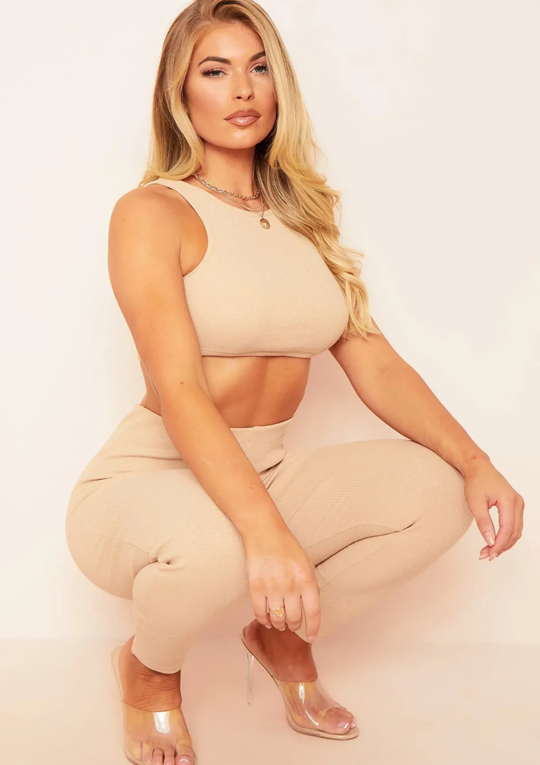 Zuri Nude Ribbed Race Crop Top^Missy Empire Sale